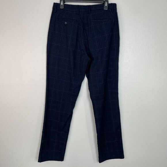 Old Navy Pants 32x32 Blue Plaid Slim Leg Built-In Flex Men's - Picture 4 of 11